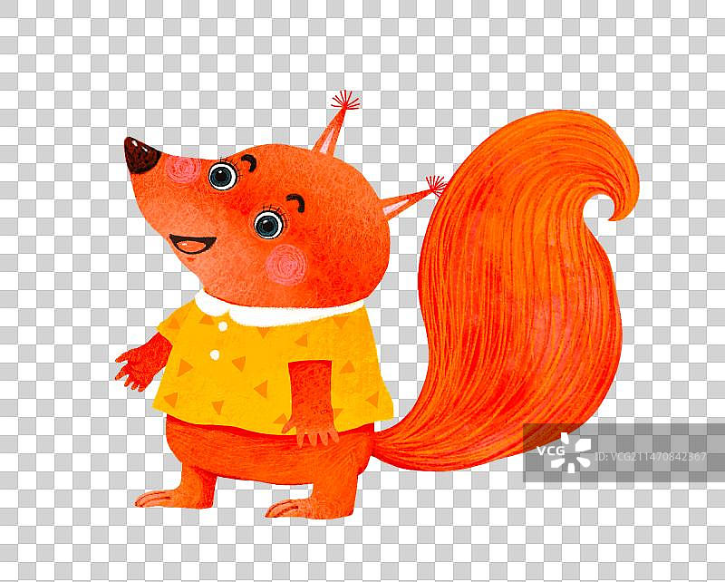 PNG免抠动物插画：可爱的红松鼠图片素材