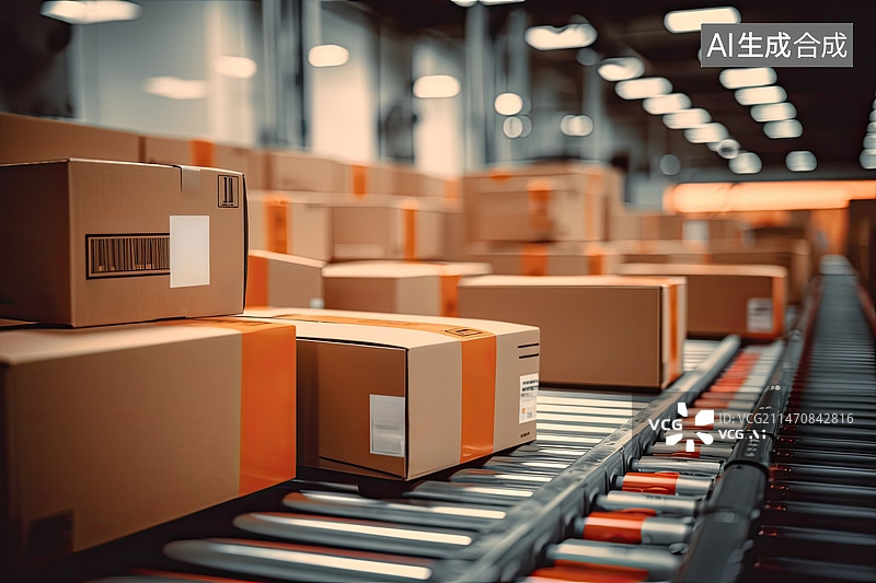 【AI数字艺术】物流传送线图片素材