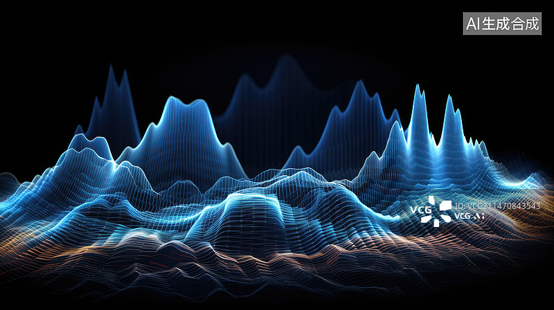 【AI数字艺术】音频曲线跳动图片素材
