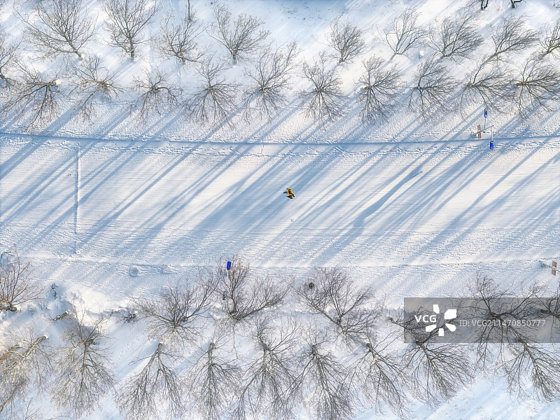 俯瞰雪景图片素材