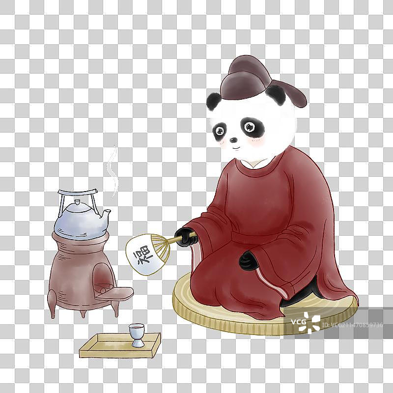 熊猫煮茶图片素材