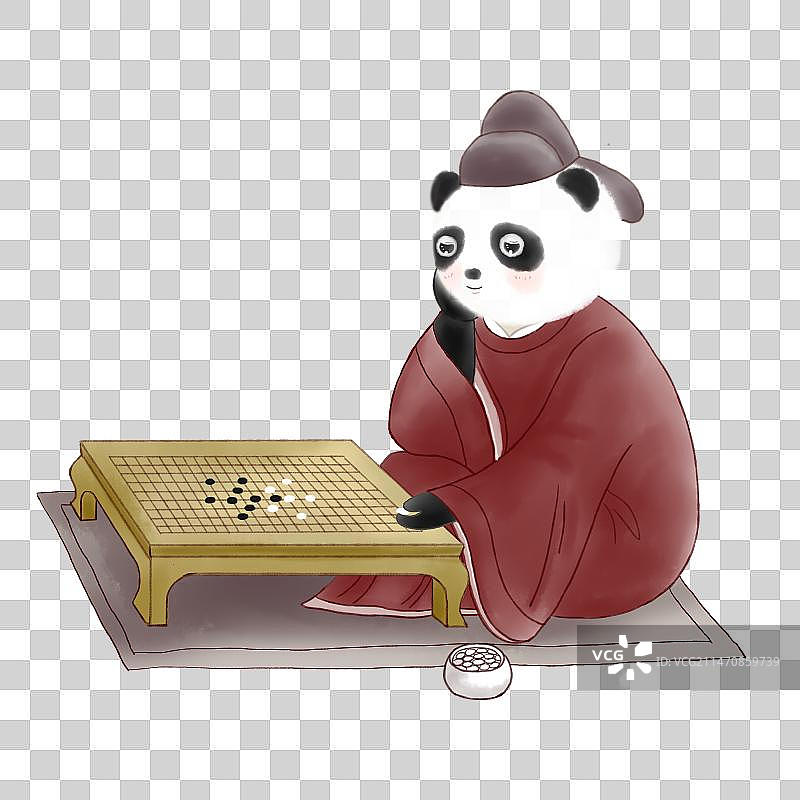 熊猫下棋图片素材