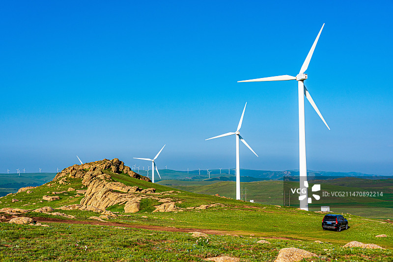 草原风车图片素材