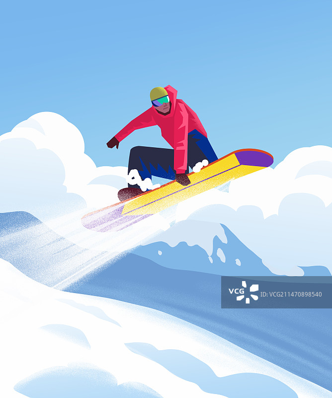 哈尔滨寒冷季节冬天冬季冰冷户外锻炼健身挑战极限运动滑雪飞驰刺激风景场景插画图片素材