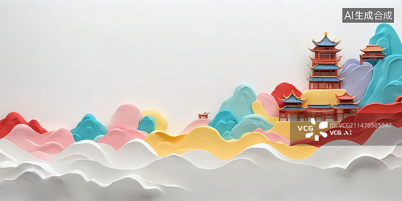 【AI数字艺术】陶泥工艺中国画图片素材