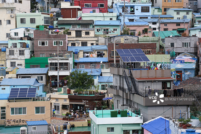甘川文化村彩色小房子图片素材