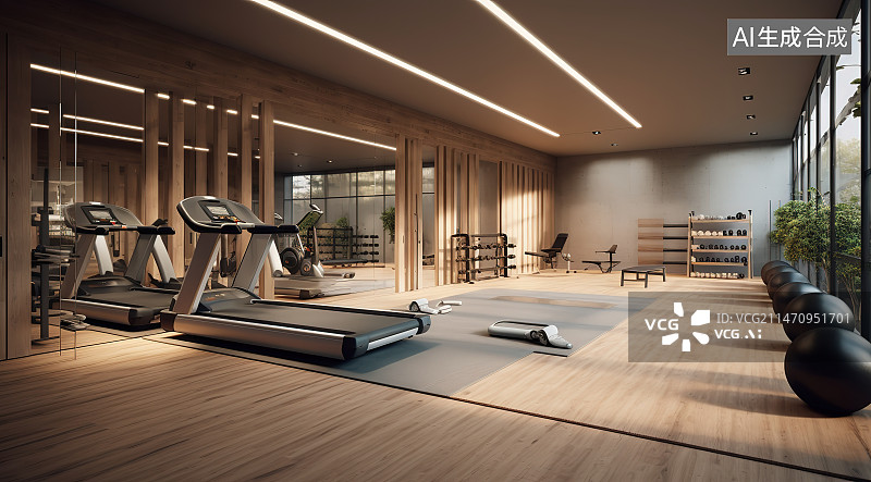 【AI数字艺术】健身房内的健身房图片素材