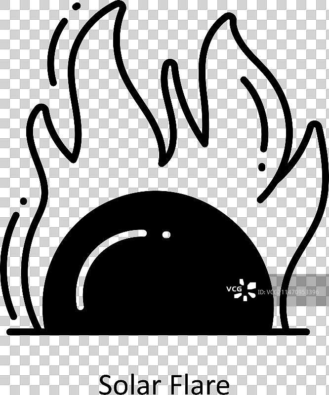 太阳耀斑涂鸦半实心图标设计图片素材