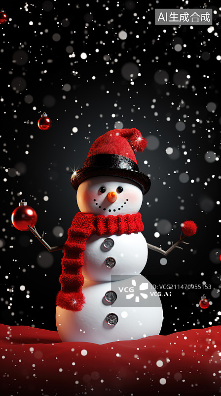 【AI数字艺术】圣诞装饰的特写镜头图片素材