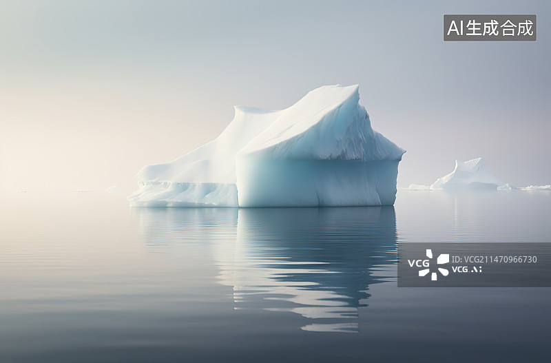 【AI数字艺术】冰川上的浮冰图片素材