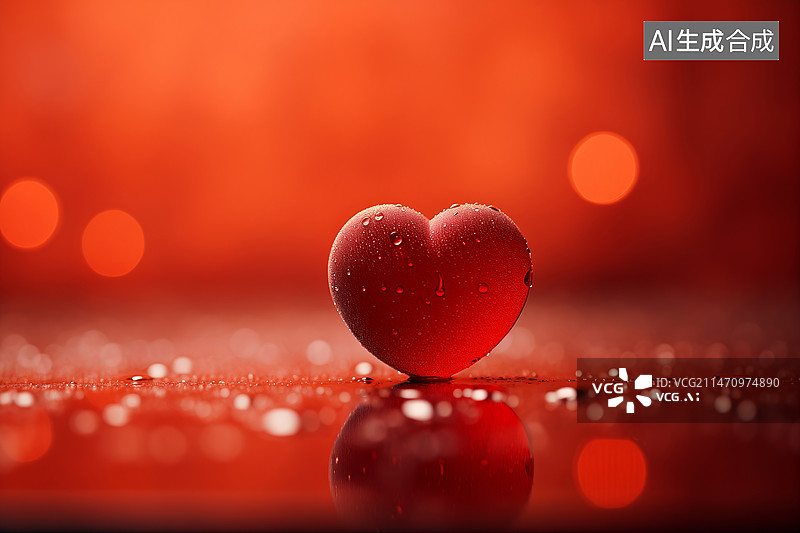 【AI数字艺术】红色背景心型爱心创意图图片素材