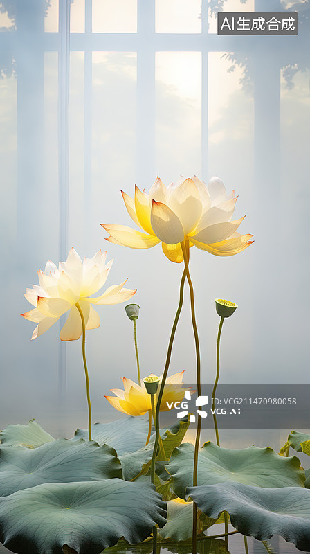 【AI数字艺术】禅意莲图片素材