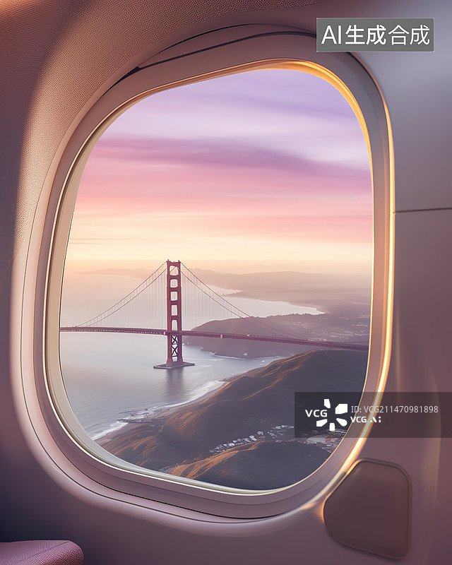 【AI数字艺术】从飞机窗口看到的景色图片素材