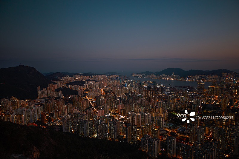 狮子山 香港 全景 九龙 地平线图片素材