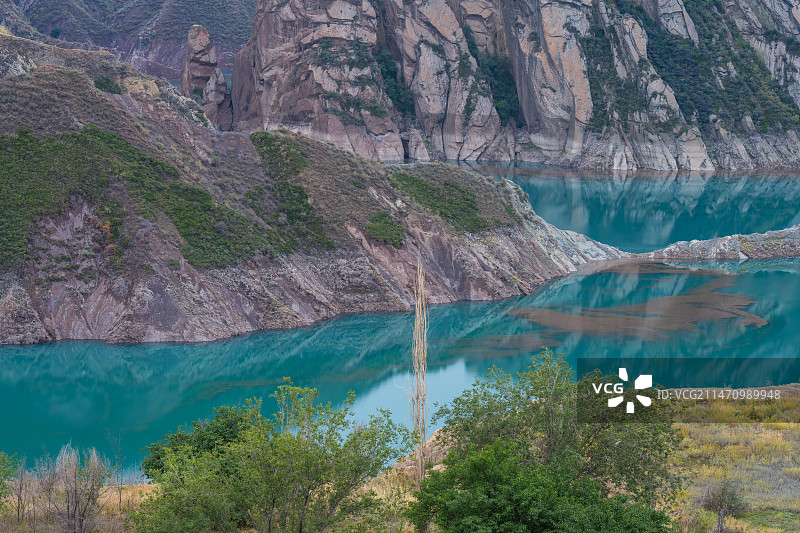 中国新疆昌吉州玛纳斯县肯斯瓦特水库图片素材