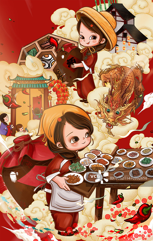 四川请春酒川菜摆龙门阵图片素材