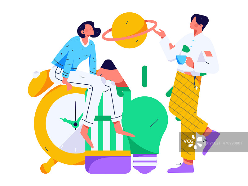 商务人物运营工作场景扁平矢量插画图片素材