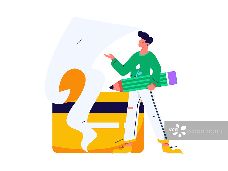信用卡账单人物扁平矢量概念运营手绘插画图片素材