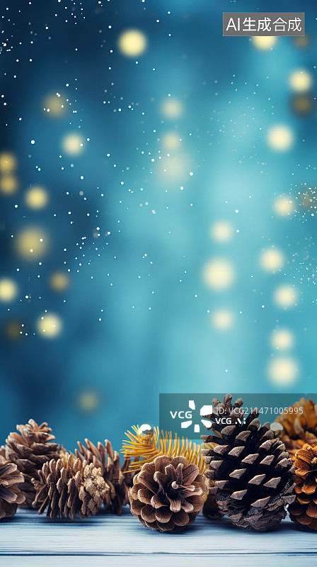 【AI数字艺术】桌上松果的特写镜头图片素材