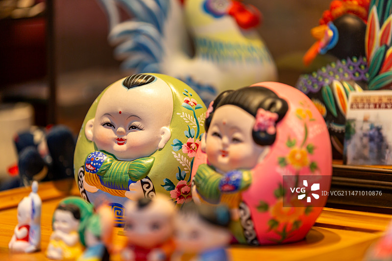 江苏省无锡市惠山古镇工艺品惠山泥人静物摄影图片素材