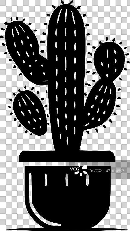 极简扁平风格仙人掌标志图片素材