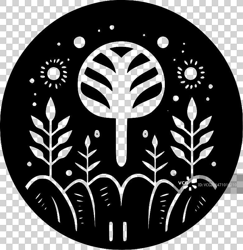 花园 - 黑白图片素材