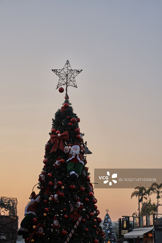 日落圣诞气氛图片素材