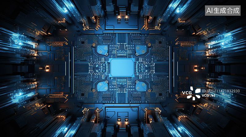 【AI数字艺术】航拍视角下的夜景图片素材