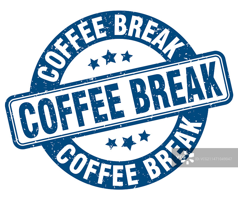 咖啡休息印章，咖啡休息标签圆形图片素材