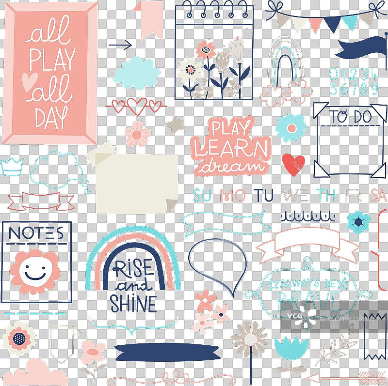 返校季手绘元素子弹日记图片素材