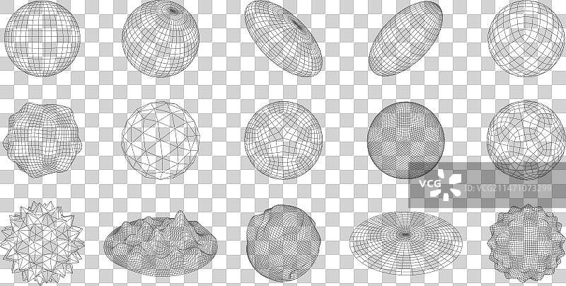 线框3D圆形网格几何球体图片素材