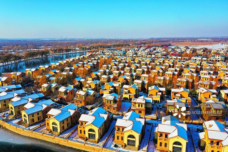 雄安新区雄县温泉城景美冰如镜 （温泉城）图片素材