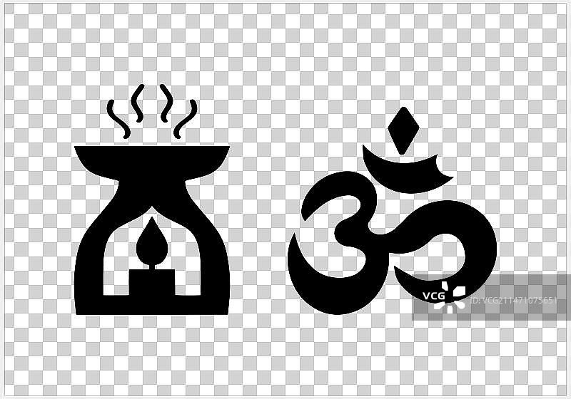 瑜伽图标东方设计元素手绘图片素材