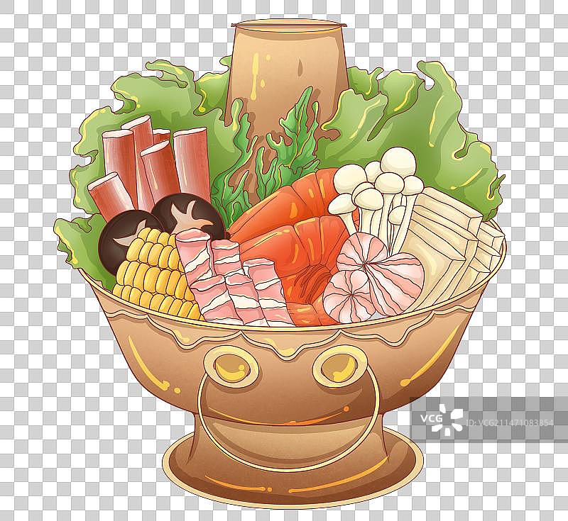 火锅食材铜锅涮肉图片素材