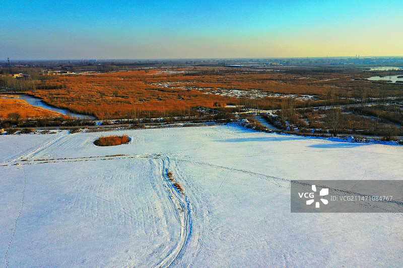 雄安新区雄县温泉城景美冰如镜 （温泉城）图片素材