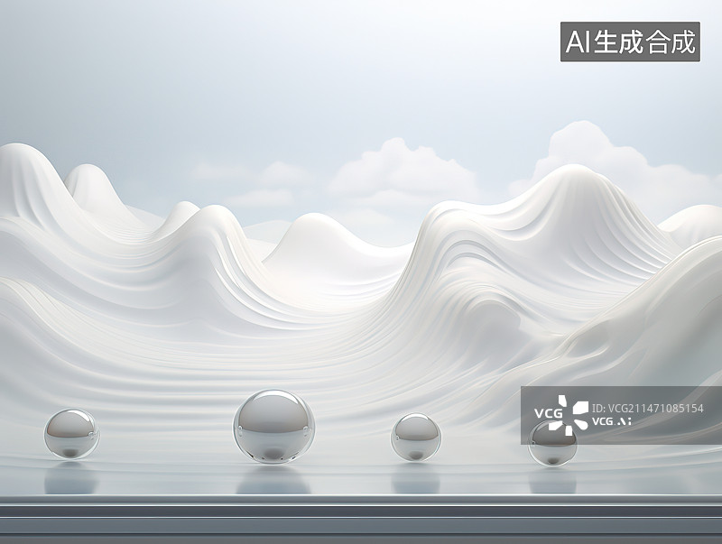 【AI数字艺术】白色背景下的透明玻璃图片素材