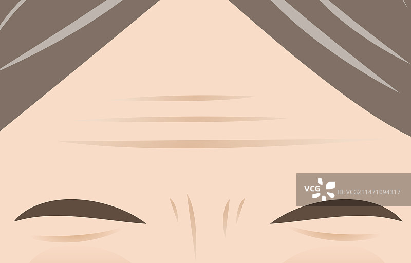 中年妇女脸上的额头和皱纹图片素材