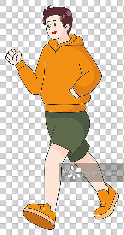 年轻男人散步锻炼图片素材