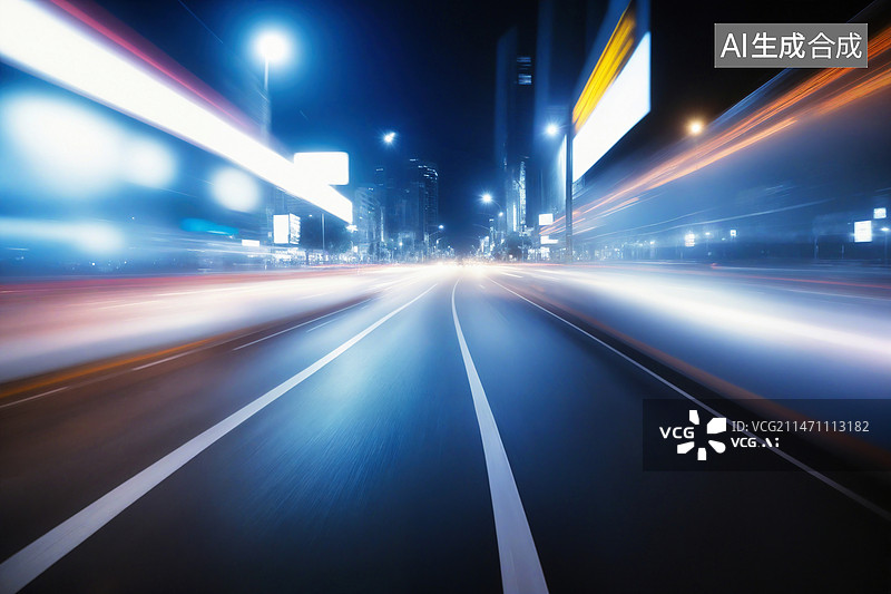 【AI数字艺术】速度感城市交通背景图片素材