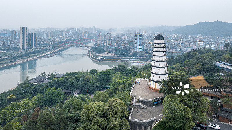 中国宜宾三江口万里长江起点图片素材