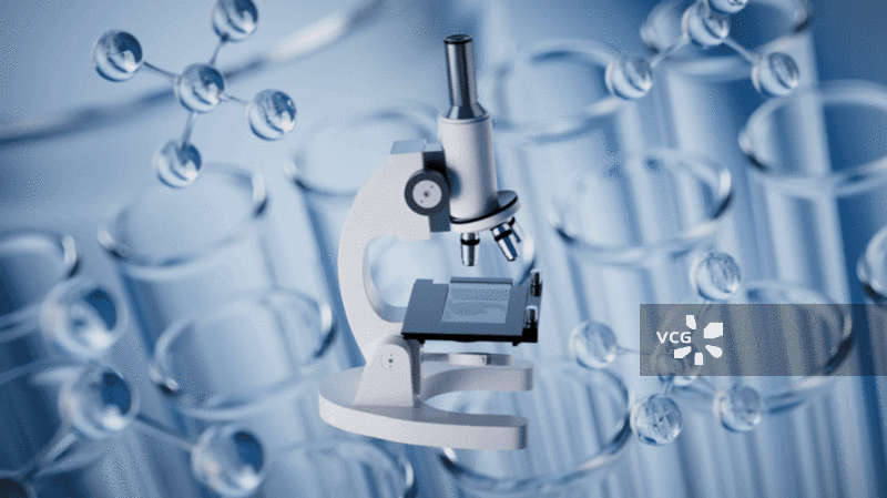 实验室的显微镜3D渲染图片素材