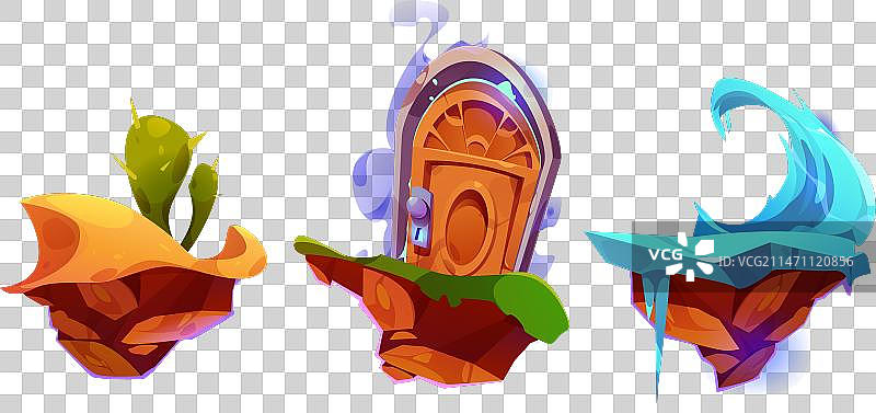 漂浮岛屿飞行地块游戏图片素材