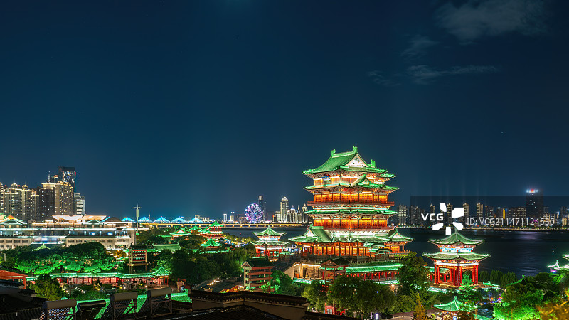 南昌一江两岸城市景观街景图片素材