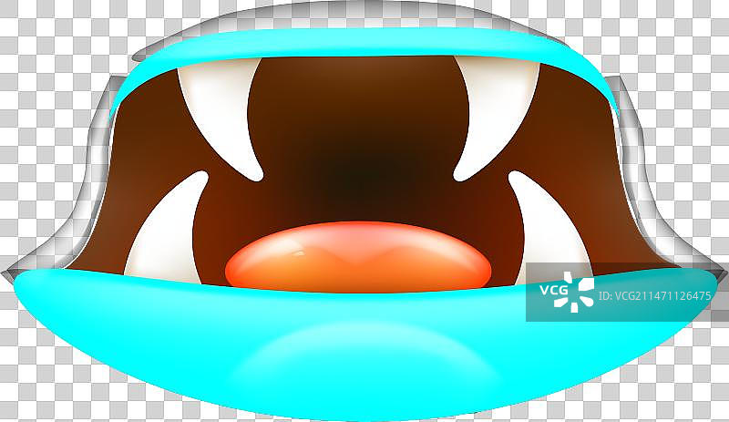 卡通张开带獠牙的嘴巴图片素材