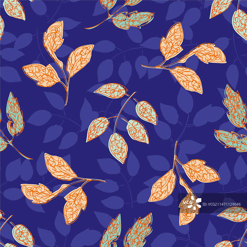 热带树叶无缝背景图案图片素材