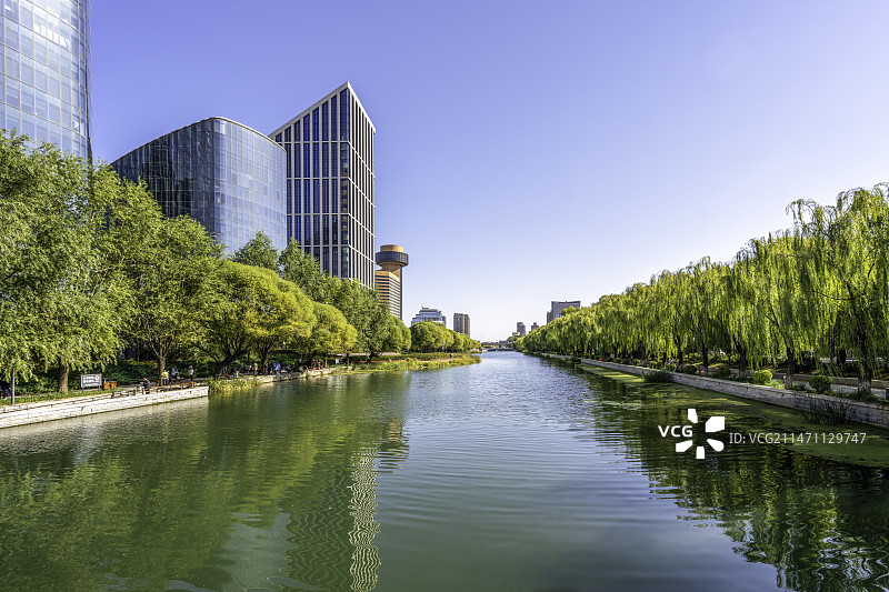 北京亮马河国际风情水岸风光图片素材