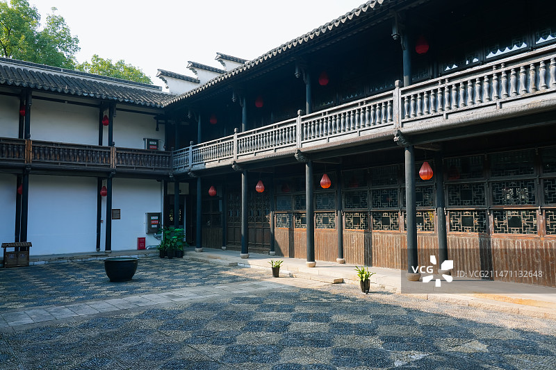 薛福成故居转盘楼   江苏省无锡市建筑群  薛家花园  钦使第  江南豪宅图片素材