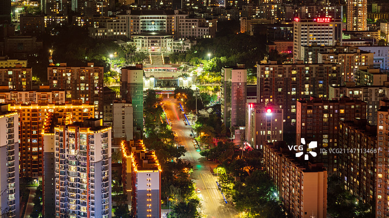 云南省怒江大峡谷新城区夜景风光图片素材