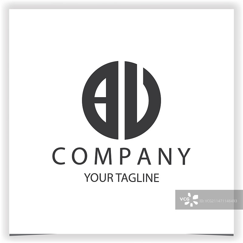 简约现代圆形BU BV标志图片素材