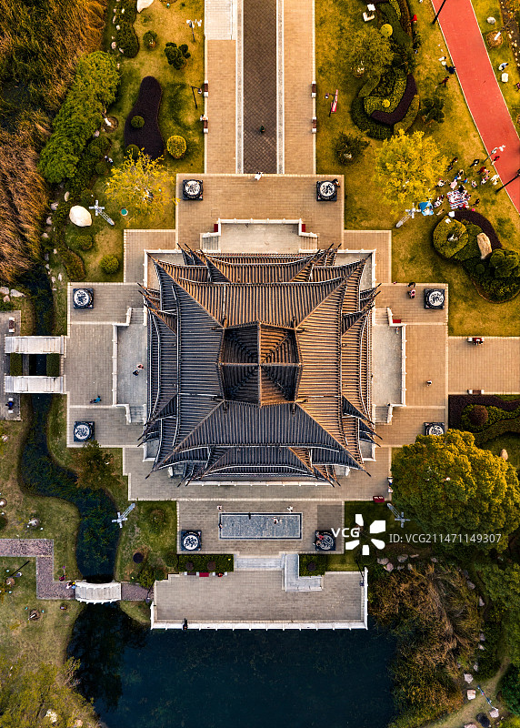 武汉紫阳阁俯视图片素材